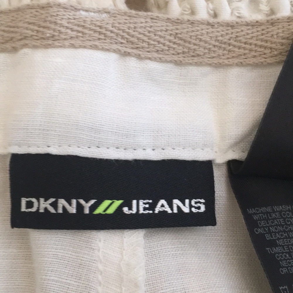 DKNY linen /cotton cropped pants - Picture 2 of 6